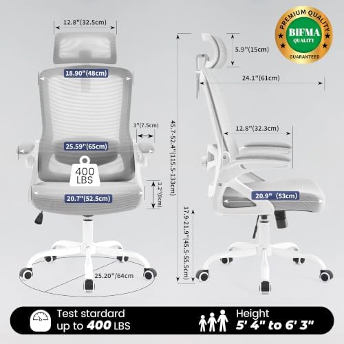 Fizzin Office Chair Mesh Computer Chairs with Adjustable Lumbar Support - Image 2