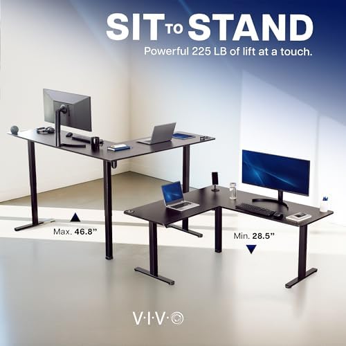 VIVO Rustic Vintage Brown 84 x 63 in Corner Standing Desk, DESK-E3CTWN-84 - Image 3