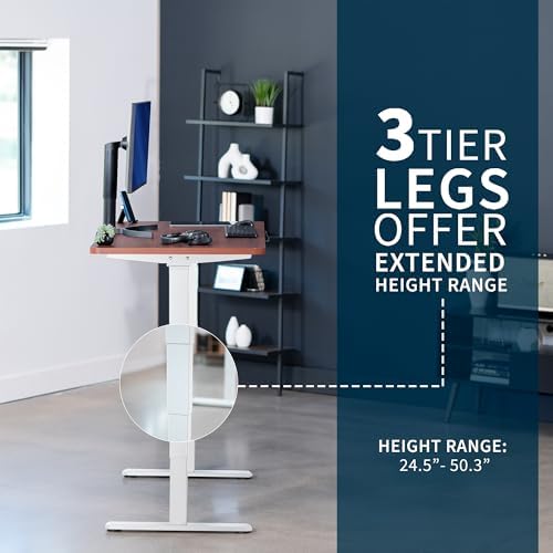 VIVO Dark Walnut 55 x 28 in Standing Desk, DESK-KIT-2W55D - Image 5