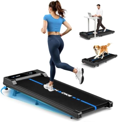 Walking Pad Treadmill for Home, Built-in Speaker, 6.2MPH Under Desk Walking Pad with 10% Incline, 2.75HP Portable Walking Pad with APP, 330LBS Capacity, Remote Control, 12 HIIT Programs by CHAOKEEXERCISEBIKE