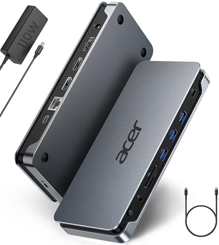 Acer 13-in-1 Laptop Docking Station, USB-C 3 Display Docking (2 HDMI+1 DP) by Unknown