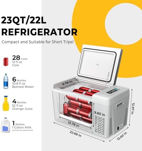 BougeRV 12v refrigerator 23 Quart with Cover, -8℉~50℉ Portable Freezer - Image 4