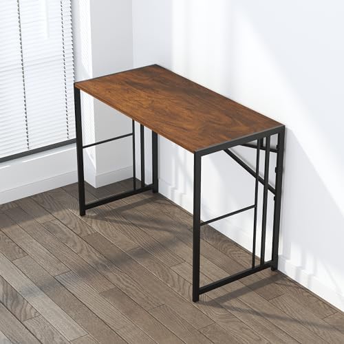 Lutown-Teen 35 inch Folding Small Desk, Mahogany - Image 6