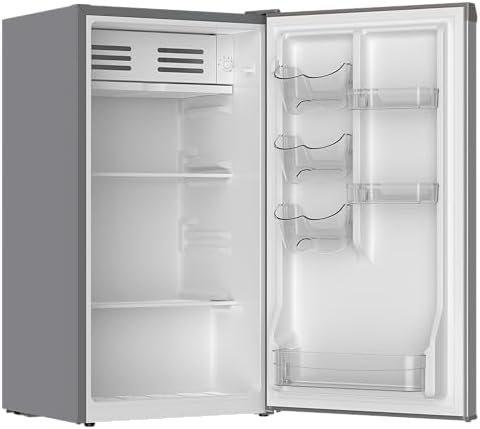 Frigidaire Mini Refrigerator, Compact Freezer Compartment, Adjustable Thermostat Control, Reversible Door, Contemporary Series, 3.2 cu ft, Platinum - Image 4