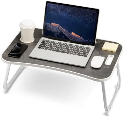 ZEAPTAC Foldable Lap Desk, Bed Desk, Bed Table & Laptop Stand w/Cup Holder by ZEAPTAC