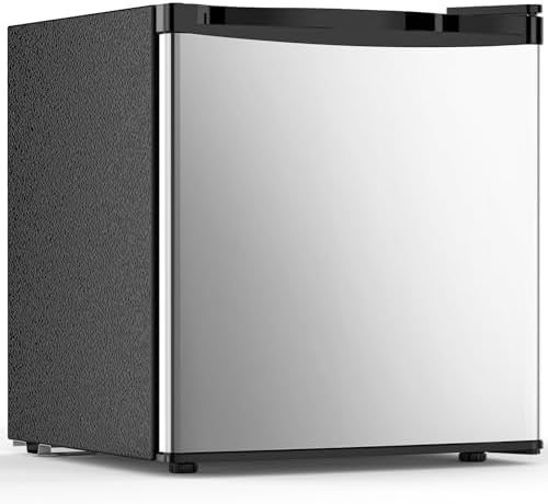 Electactic 1.7 Cu.ft Mini Fridge, Compact Refrigerator, Single Reversible Door, Ultra Quiet, Energy Efficient for Office, Dorm, Bedroom, Apartment, Silver by Electactic