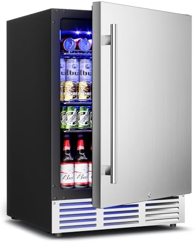 Feelfunn 24 Inch Beverage Refrigerator,180 Cans Outdoor Refrigerator by Feelfunn