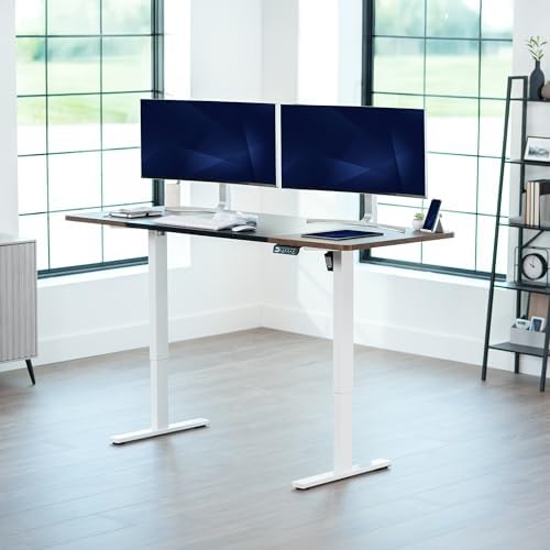 VIVO Black/Vintage Brown 71 x 30 in Standing Desk, DESK-KIT-1W7BN - Image 2