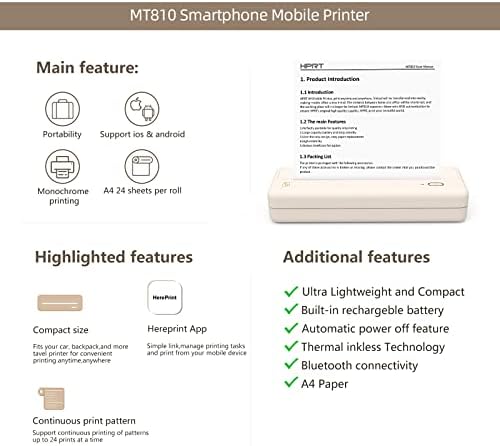 HPRT Wireless Portable Printer - Bluetooth Thermal Printer for Travel - Image 4