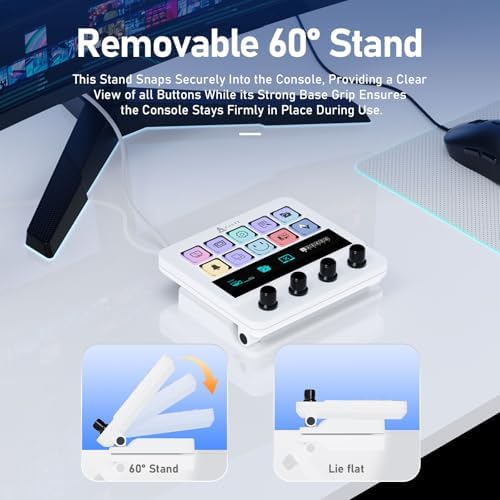 AJAZZ Macro Keypad Stream Controller Deck Gaming Streaming Shortcut Keyboard, 10-Key LCD Programmable Visual AI Touchpad with 4 Rotary Knobs for YouTube, Desk Office Setup, Laptop, PC, Mac - Image 6