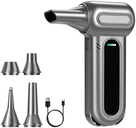 Yogin Electric Air Duster-150000RPM Super Power Cordless Air Duster, Rechargeable Brushless Motor Durable Blower, 3-Gear Adjustable Dust Blower for Computer, Keyboard, Outdoor, House and Car by Yogin