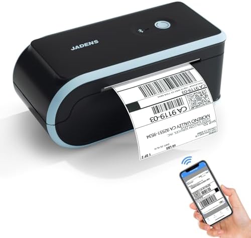 JADENS Bluetooth Thermal Label Printer, Wireless with Built-in Paper Bin by JADENS