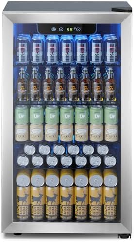 Electactic Mini Fridge 130 Can Beverage Refrigerator Cooler, 3.2 Cu.Ft Drink Fridge forSoda Wine Beer, Digital Temperature Control Cooler for Home, Dorm, Bar by Electactic