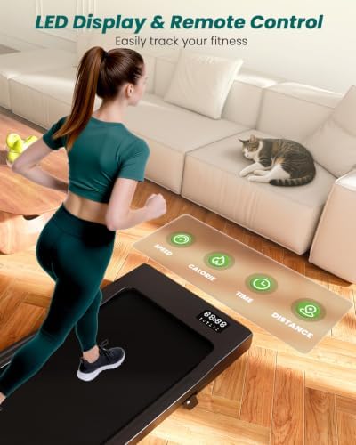 DeerRun Under Desk Walking Pad Treadmill for Home Office & Small Spaces, 6% Manual Incline, 0.6–3.8 MPH Walking Speed, 2.5 HP, 300 lb Capacity, App & Remote Control - Image 5