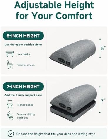 Snailax Heated Foot Rest Under Desk, Adjustable Height Foot Stool with Heat - Image 3