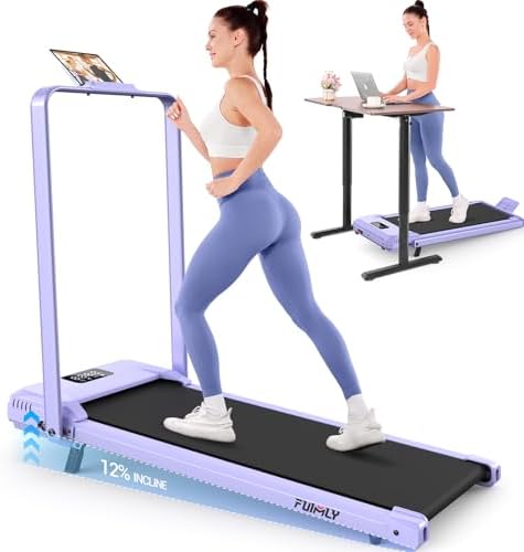 FUNMILY Upgrade Walking Pad Folding Treadmill with 12%/15% Incline & Handle Bar, 3.5HP Foldable Under Desk Compact Treadmills for Home/Office/Gym, 400+lb Capacity, Shock Absorption by FUNMILYSportsFitnessCardioTraining