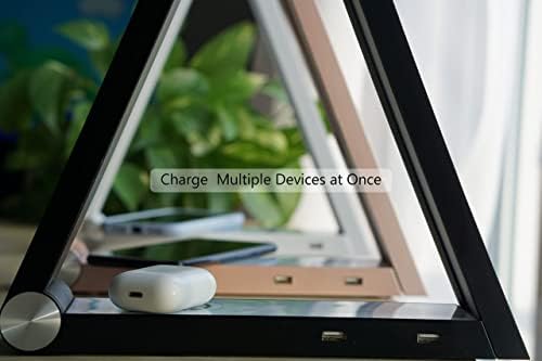 Multifunctional LED Desk Lamp with Dimmable Touch Controls, 15 Adjustable Light Settings, Wireless Charger, Dual USB Ports with Modern Minimalist Design for Bed and Living Rooms (Silver) - Image 7