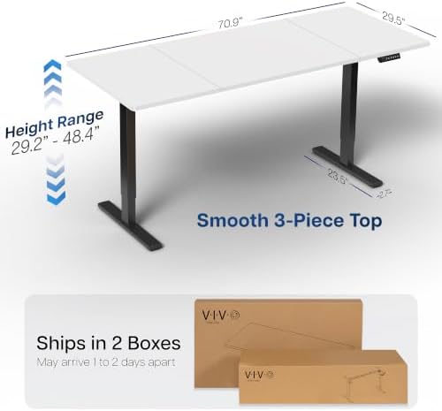 VIVO White 71 x 30 in Standing Desk, DESK-KIT-1B7W - Image 3