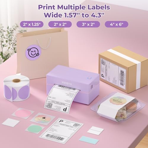 MUNBYN Bluetooth Thermal Label Printer, Wireless 4x6 Shipping Label Printer - Image 4