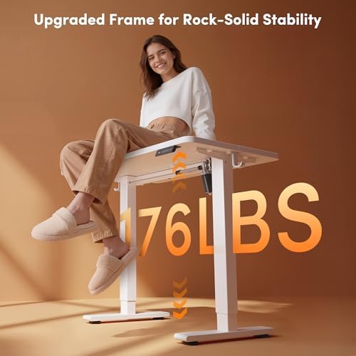 FEZIBO Standing Desk 32 × 19 Inch Electric Height Adjustable, White - Image 4