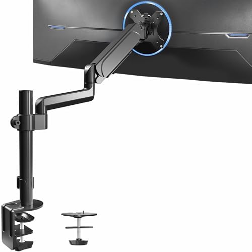 VIVO Single Monitor Arm Mount for 17 to 32 inch Screens - Tension Height Adjustment, Full Articulating Tilt, Swivel, Heavy Duty VESA Stand with Desk C-clamp and Grommet Option STAND-V001K by VIVO