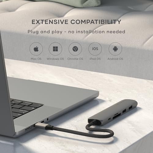 Satechi 6-in-1 USB-C Hub, 4K/60Hz HDMI, 100W PD Charging, Space Gray - Image 6
