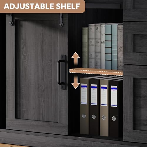 78.7" L-Shaped Office Desk with Drawers and File Cabinet Dark Grey - Image 7