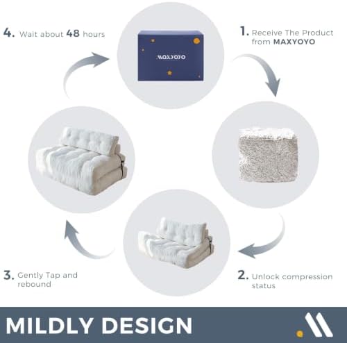 MAXYOYO Folding Sofa Bed, Convertible Chair Bed with Pillow - Image 6