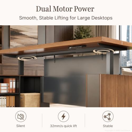 79" L-Shaped Electric Standing Executive Desk with Storage - Image 7