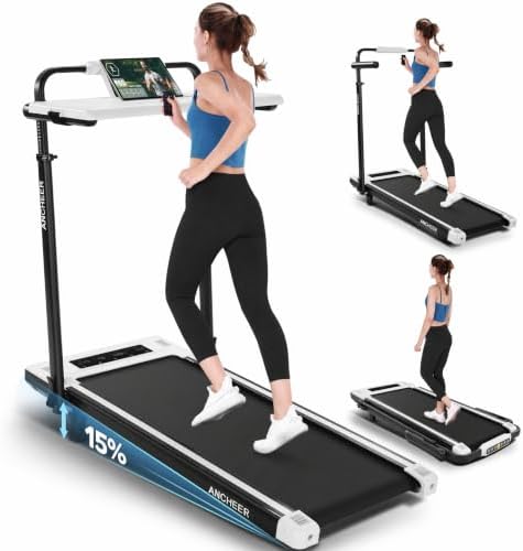 ANCHEER Walking Pad with 15% Incline, Foldable Treadmill with Handle & Desk by YourHealthyLifestyle