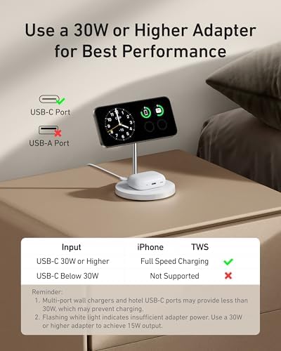 Anker MagGo 2-in-1 MagSafe Compatible Qi2 15W Wireless Charging Stand - Image 3
