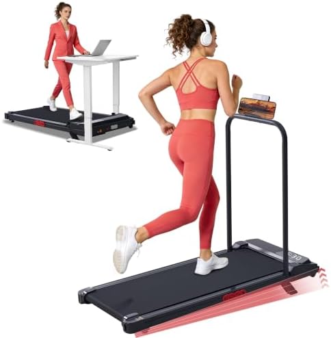 MCRG Walking Pad with Incline, Portable Treadmill with Handle Bar for Home, 3.0HP Electric Home Walking pad Treadmill, 0.6-7.6MPH Mini Under Desk Treadmills for Exercising with Handles Incline, 350LBS by MCRGTREADMILL