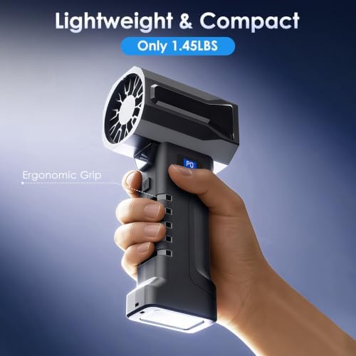 BOLYDOOM Cordless Leaf Blower 300,000RPM Handheld Air Blower with 20000mAh Battery, Powerful Turbo 5 Speeds, LED Lights, Lightweight Portable Blower for Lawn Care Patio Garage Cleaning. - Image 4