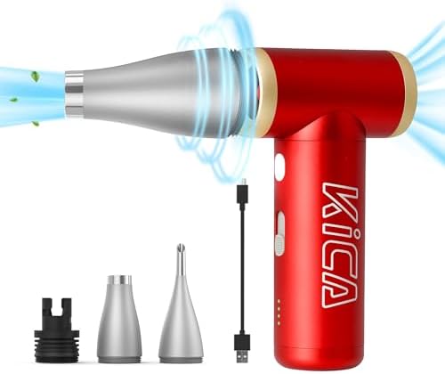 KiCA Jet Fan 2S Electric Air Duster - 117000RPM Rechargeable Duster (Red) by KiCA