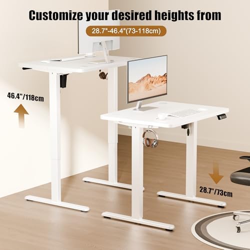 Small Standing Desk, 32"x24" Height Adjustable Sit-Stand Home Office, White - Image 4