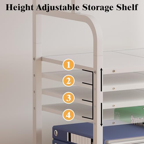 Unionly Large Rolling Printer Stand with Height Adjustable Shelf and Wheels - Image 7