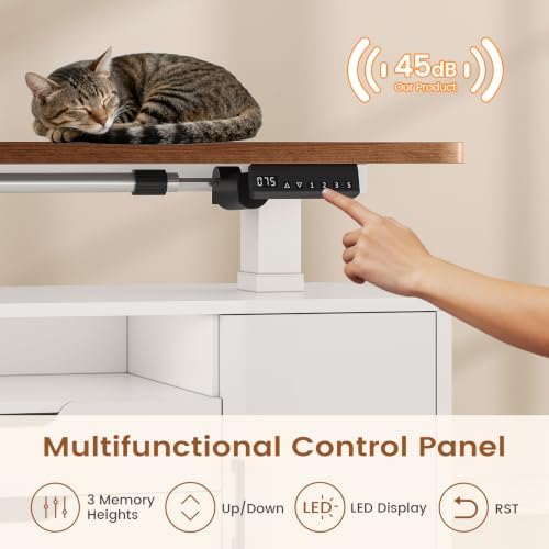SEDETA Modern L Shaped Executive Electric Standing Desk with 4 Drawers - Image 6
