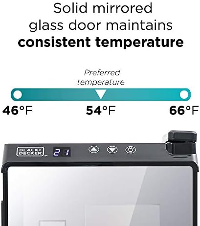 BLACK+DECKER 12-Bottle Thermoelectric Wine Chiller, BD60336, Mirrored Door - Image 4