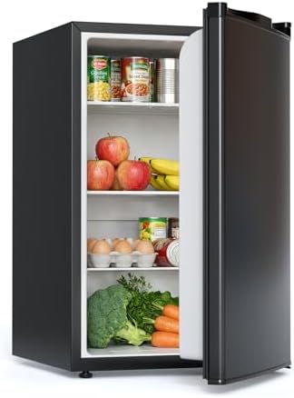 COWSAR 4.4 Cu.Ft Mini Dorm Fridge without Freezer for Bedroom, Black by COWSAR