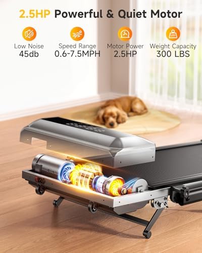 TOPUTURE Walking Pad Treadmill with 12% Incline, 6 in 1 Folding Treadmill with Adjustable Handle Bar for Home/Office, Under Desk Treadmills Portable Walking Pad with App, Remote Control & LED Display - Image 6