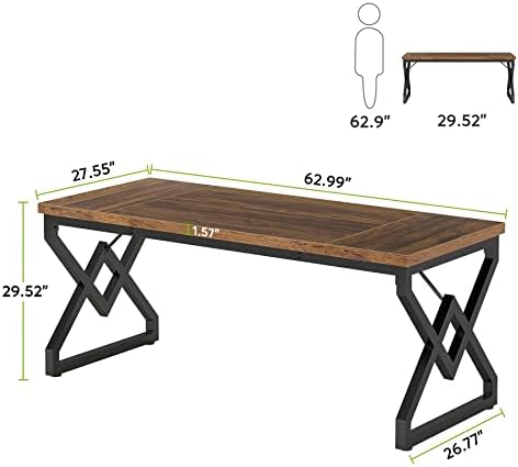 Tribesigns 63 inch Executive Desk, Industrial Computer Desk for Home Office - Image 2