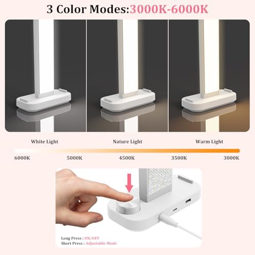 iVict Nail Desk Lamp, 34" Nails Tech Light with Phone Stand, 0-100% Adjustable Brightness, 3000K-6000K Color Temperature Led Desk lamp for Nail, Tattoos, Eyebrows, Beauty(Diamond, Large) - Image 5