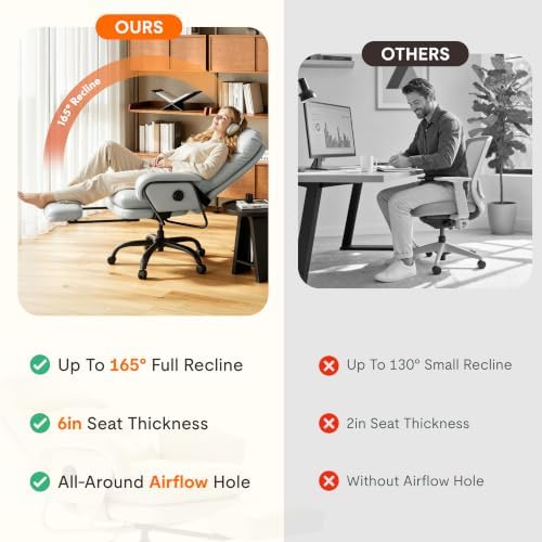 FLEXISPOT Multi-Task Ergonomic Office Chair with Footrest, Gray, HC4 - Image 7