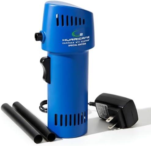 O2 Hurricane Air Duster - Rechargeable Air Blower with 200 MPH Airflow - 5 Attachments Dust Removal Tool - Compressed Air Alternative for Electronics, Computers & Car Detailing by CanlessAir