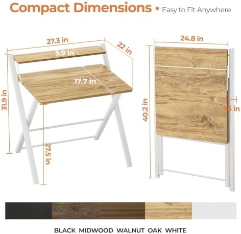 GreenForest Folding Desk No Assembly, Sturdy Computer Desk for Small Spaces - Image 3