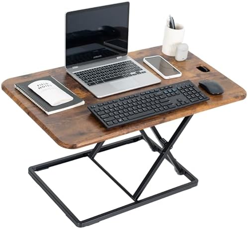 VIVO Vintage Brown 32 in Single Top Standing Desk Converter, DESK-V032JN by VIVO