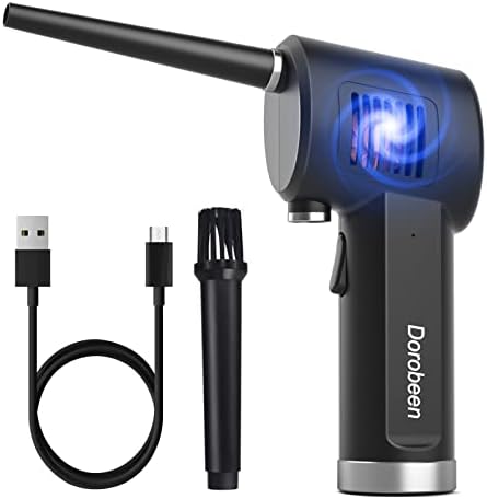 DOROBEEN Compressed Air Duster, Cordless Portable Rechargeable Compressed air, 33000 RPM Electric Air Duster for Computer Keyboard Electronics Cleaning, Built-in Battery Electronic Blower (Black) by Dorobeen