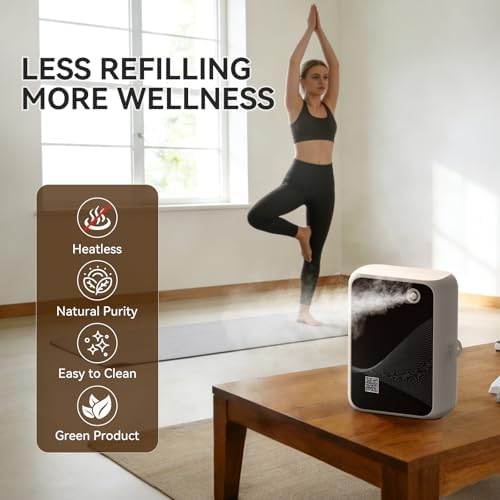 Waterless Essential Oil Diffuser-500ml Large Capacity,Smart App Control,Timer Function,Low Noise for Large Room up to 2000 sq.ft,for Home,Office,Hotel,Black-White Combo - Image 6