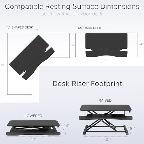 VIVO Dark Walnut 42 inch Standing Desk Converter, DESK-V042KA - Image 6