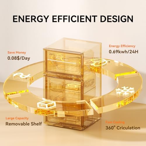 Mini Fridge with Freezer 3.2 Cu.Ft. 2 Door Refrigerator and Freezer Small Fridge for Bedroom Home Office Dorm, Small Drink Chiller, Adjustable Thermostat,37 dB Low Noise, Black - Image 3